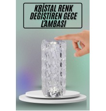 Masa ve Gece Lambası Şık ve Dayanıklı Sensörlü Şarjlı Kristal Lamba