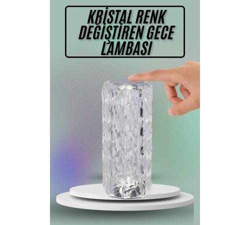 Masa ve Gece Lambası Şık ve Dayanıklı Sensörlü Şarjlı Kristal Lamba Masa ve Gece Lambası Şık ve Dayanıklı Sensörlü Şarjlı Kristal Lamba