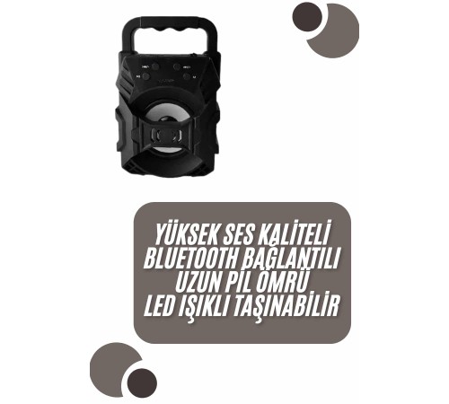 Kablosuz Bluetooth Hoparlör Ses Bombası RGB Işıklı Taşınabilir Yüksek Ses Kaliteli