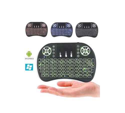 Işıklı Kablosuz Mini Klavye ve Dokunmatik Mouse Seti Türkçe Kablosuz