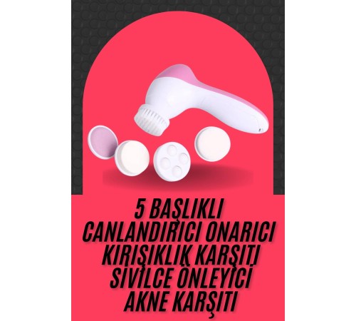 Cilt Temizleme ve Masaj Aleti 5 Başlıklı Akne ve Sivilce Önleyici