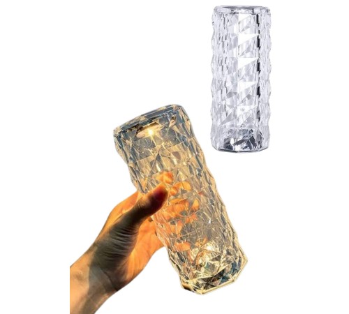 Kristal Lamba Masa Lambası Şarjlı Masa Lambası Dokunmatik Sensör Usb Şarjlı