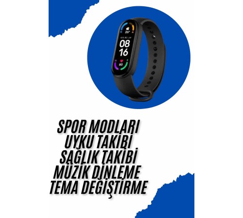 Akıllı Uyumlu Bileklik M6 Adımsayar Spor Modları Çağrı Görme Türkçe Menü