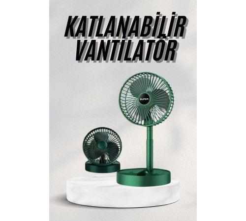 Katlanabilir Teleskopik Şarjlı Fan Masaüstü Soğutucu Vantilatör