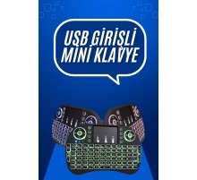 Mini Klavye  Pc Playstation Ledli Mouse Rgb Mouse Bluetooth Usb