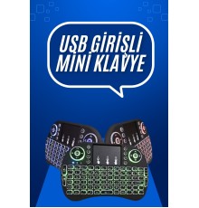 Mini Klavye  Pc Playstation Ledli Mouse Rgb Mouse Bluetooth Usb