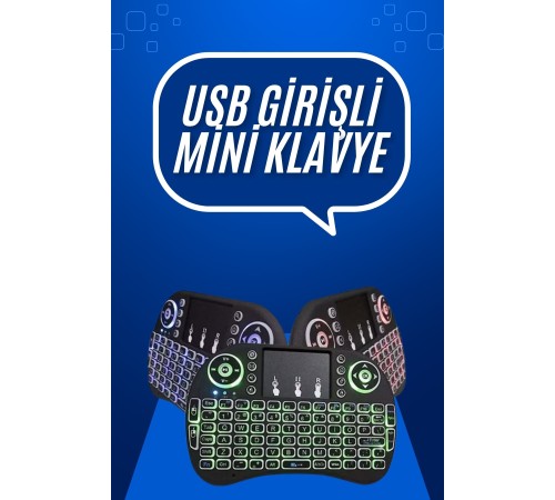 Mini Klavye  Pc Playstation Ledli Mouse Rgb Mouse Bluetooth Usb