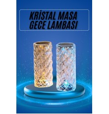 Yeni Nesil Modern Kristal Masa ve Gece Lambası Dokunmatik Renk Değiştirebilen