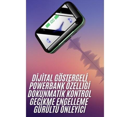 Extra Bass Kablosuz Kulaklık Işıklı Bluetooth Kulaklık Powerbank Özellikli