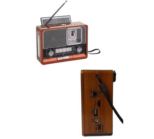 Vintage Nostaljik Radyo AUX USB SD Kart Girişli Şarjlı Bluetooth Bağlantılı