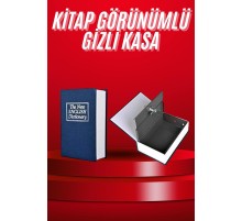 Kitap Görünümlü Gizli Kasa Büyük Boy Anahtarlı Kilitli Para Kasası