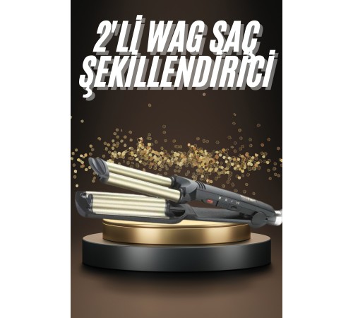 İkili Wag Maşa Saç Şekillendirici Seramik Kaplama Isı Ayarlı