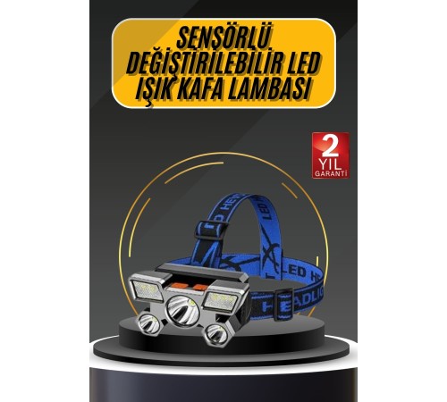 Kafa Lambası 800 Lümen 4 Mod Yüksek Işık Flaşörlü Şarjlı Led Lamba