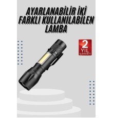 EL Feneri Uzun Menzilli Usb Şarj Edilebilir Kamp Lambası