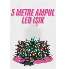 5 Metre Ampul LED Işık Renkli RGB Çok Renkli Led Aydınlatma
