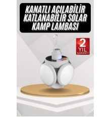 Kamp Lambası Güneş Enerjili Solar 5 Kanatlı Katlanır Lamba Karavan