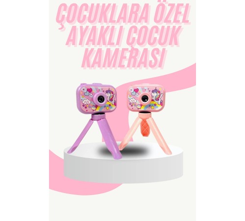 Çocuk Için Eğitici Video Kamera Ayaklı Mini Fotoğraf Makinesi