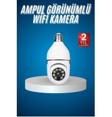 Wifi Güvenlik Kamerası Çift kameralı Ampule Takılabilir Sensörlü