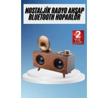 Gramafon Radyo Bluetooth Hoparlör Nostaljik Radyo FM Radyo