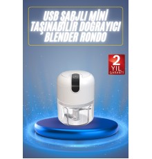 Mini El Rondosu Şarjlı Doğrayıcı Taşınabilir Rondo Blender 250 ML