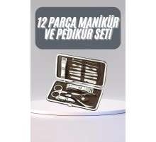 12 Parça Manikür Pedikür Seti Tırnak Bakımı Nasır Temizleme El Ayak Bakımı