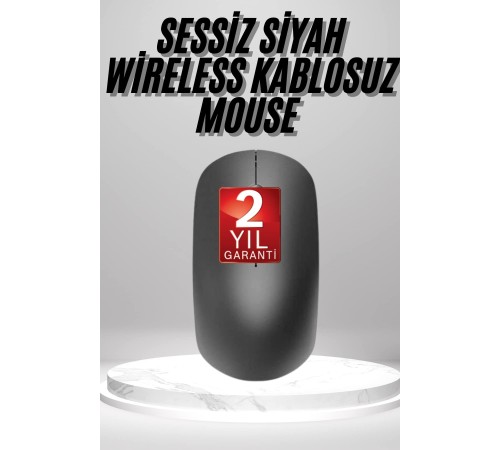 Siyah Kablosuz Mouse Wireless Mouse Minimal Tasarım