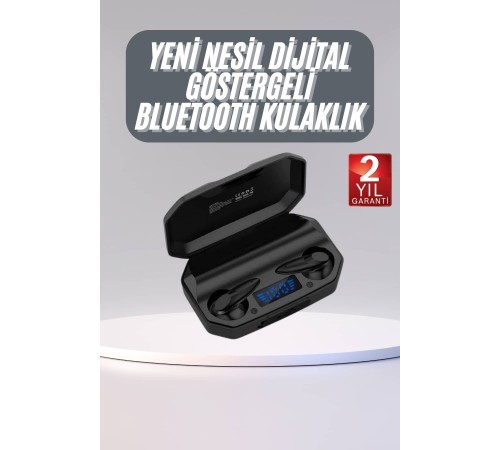 Rgb Işıklı Çift Mikrofonlu Siyah Profesyonel  Kulaklığı Kablosuz Kulakiçi