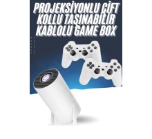 4K Wireless Çift Kollu Kumandalı Oyun Projeksiyonu Retro Video Oyunu