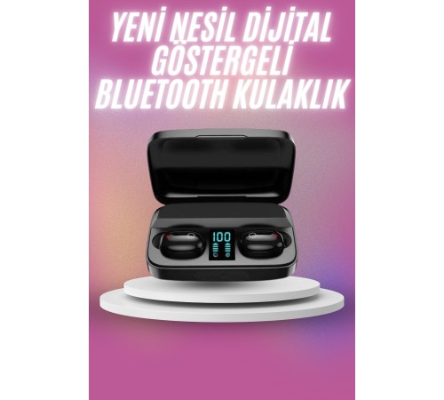 Kablosuz Bluetooth Kulaklık Android ve İOS Uyumlu Led Göstergeli Powerbankli