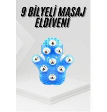 9 Bilyeli Masaj Eldiveni Tüm Vücut Masajına Uygun Kafa Masaj Aleti