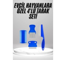 4'lü Bit Evcil Hayvan Tarak Seti Kedi Köpek Bit Tarak Seti Pire Tarağı