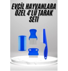 4'lü Bit Evcil Hayvan Tarak Seti Kedi Köpek Bit Tarak Seti Pire Tarağı