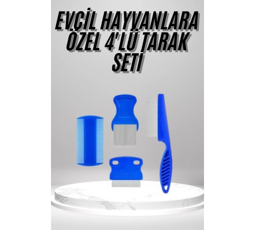 4'lü Bit Evcil Hayvan Tarak Seti Kedi Köpek Bit Tarak Seti Pire Tarağı
