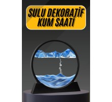3D Led Işıklı Kum Saati Gece Lambası Hareketli Sulu Kum Saati Dekoratif
