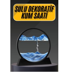 3D Led Işıklı Kum Saati Gece Lambası Hareketli Sulu Kum Saati Dekoratif