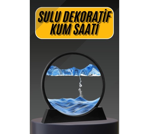 3D Led Işıklı Kum Saati Gece Lambası Hareketli Sulu Kum Saati Dekoratif