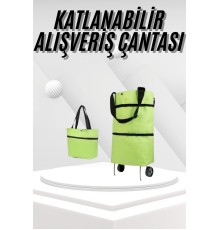 Katlanabilir Tekerlekli Pazar Market Çarşı Arabası Market Alışveriş Çantası