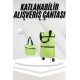 Katlanabilir Tekerlekli Pazar Market Çarşı Arabası Market Alışveriş Çantası