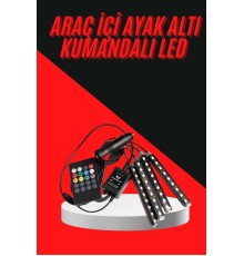 12 Ledli RGB Işıklı Araç Içi Ayak Altı Led Oto Ampul Kumandalı 7 Renk