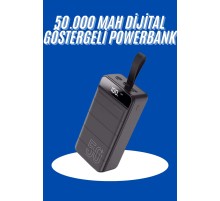 Powerbank 50.000 Mah Dijital Göstergeli Taşınabilir 4 Portlu Hızlı Powerbank