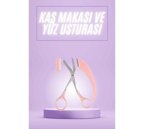 Taraklı Kaş Makası ve Ustura Seti Kaş Düzeltme Makası Kaş Bıyık Alma Aleti