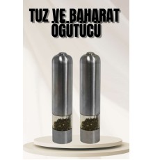 Işıklı Otomatik Tuz ve Karabiber Öğütücü Baharat Öğütücü
