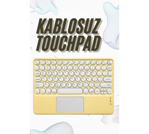 Bluetooth Touchpad Klavye 10.9 inch Kablosuz Wifi Q Klavye Slim