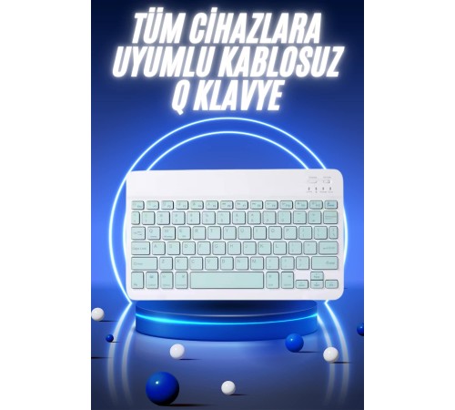 Bluetooth Şarj Edilebilir Mini Q Klavye Kablosuz Taşınabilir
