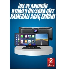 4K Ultra Araç İçi Ön ve Arka Kameralı Ekran HD 2 Kameralı Torpido Üstü Araç Multimedya