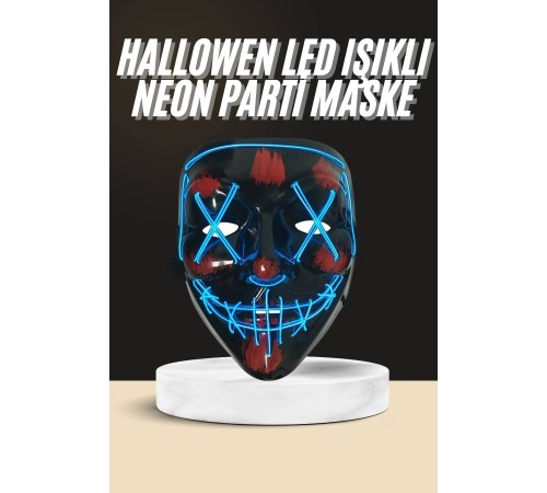Işıklı Led Maske Parti Eğlence Maskesi Hallowen Neon Maske