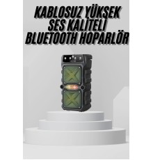 Bluetooth Hoparlör Yüksek Ses Kaliteli Büyük Boy Çift Çıkışlı Ses Bombası