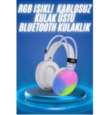 RGB Işıklı Yüksek Ses Kaliteli Kablosuz Kulak Üstü Bluetooth Kulaklık
