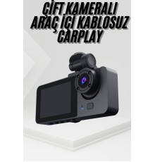 3 Kameralı 2 İnç 1080P Araç İçi Kamera Sürüş Kamerası CarPlay