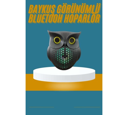 Baykuş Görünümlü Işıklı Bluetooth Speaker Bluetooth Hoparlör